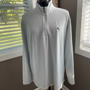 Tommy Bahama Light Gray Zip-Up Shirt